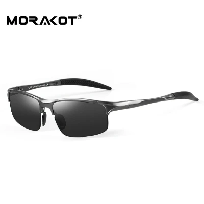 Black-1.00 MORAKOT, модные солнцезащитные очки, мужские, поляризационные, для вождения, солнцезащитные очки, на заказ, близорукость, оптика, солнцезащитные очки, JSCP2817 - Цвет линз: Black-1.00