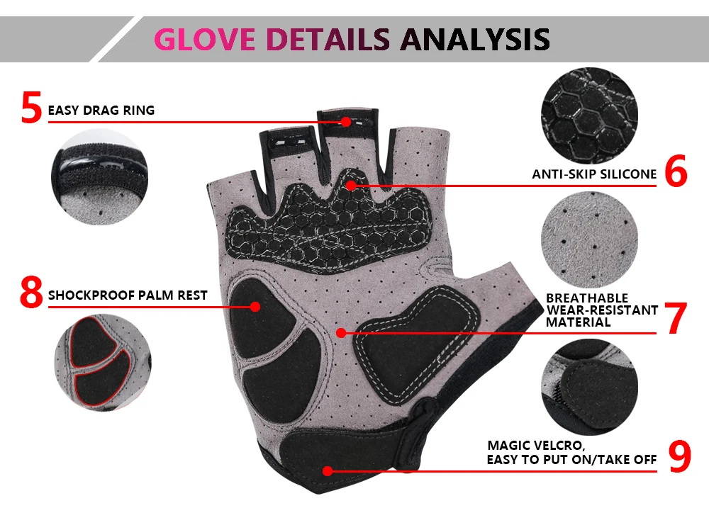 1 пара велосипедные перчатки Нескользящие гелевые для езды на велосипеде