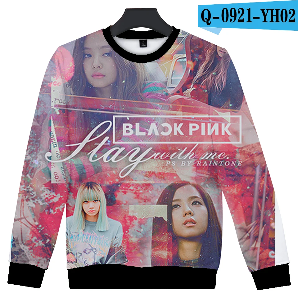 LUCKYFRIDAYF 3D BlackPink монолитным Толстовка Для женщин Для мужчин длинные рукава уличной Корея черный, розовый Autmn Костюмы - Цвет: F