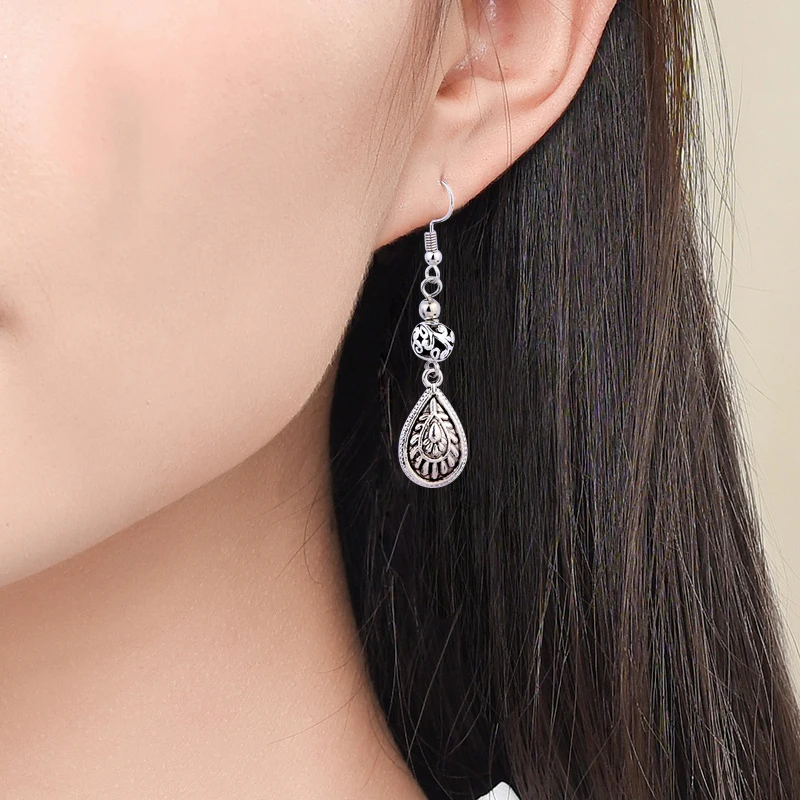 MYWINY металлические Висячие этнические серьги винтажные модные тибетские
