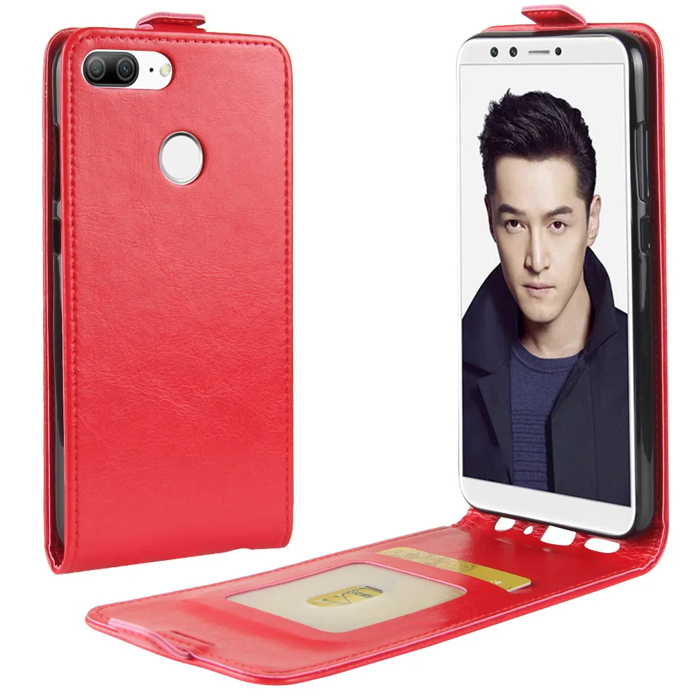 Чехол для honor 9 Lite чехлы с откидной крышкой кожаные плотные однотонные отделением