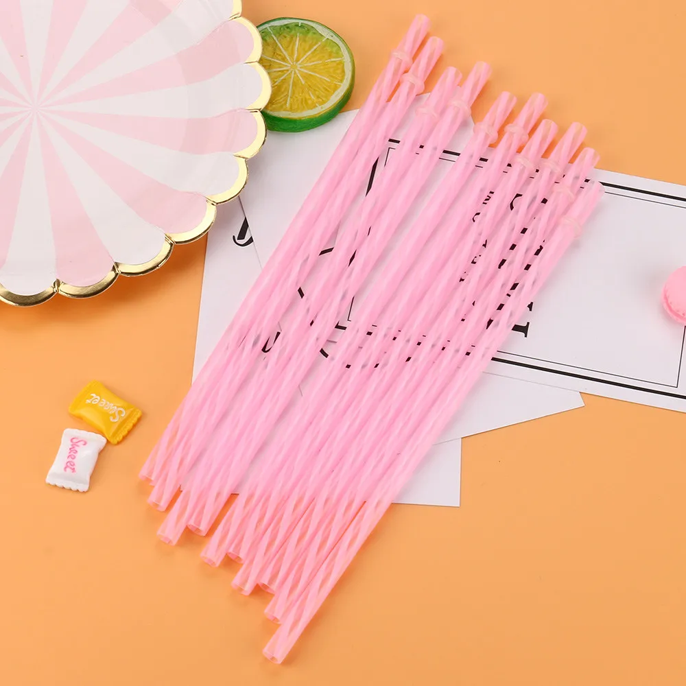 10pcs Colorful Reusable Hard Plastic Stripe Drinking Straws Party Decoration Straw For Home Use High Quality New | Дом и сад