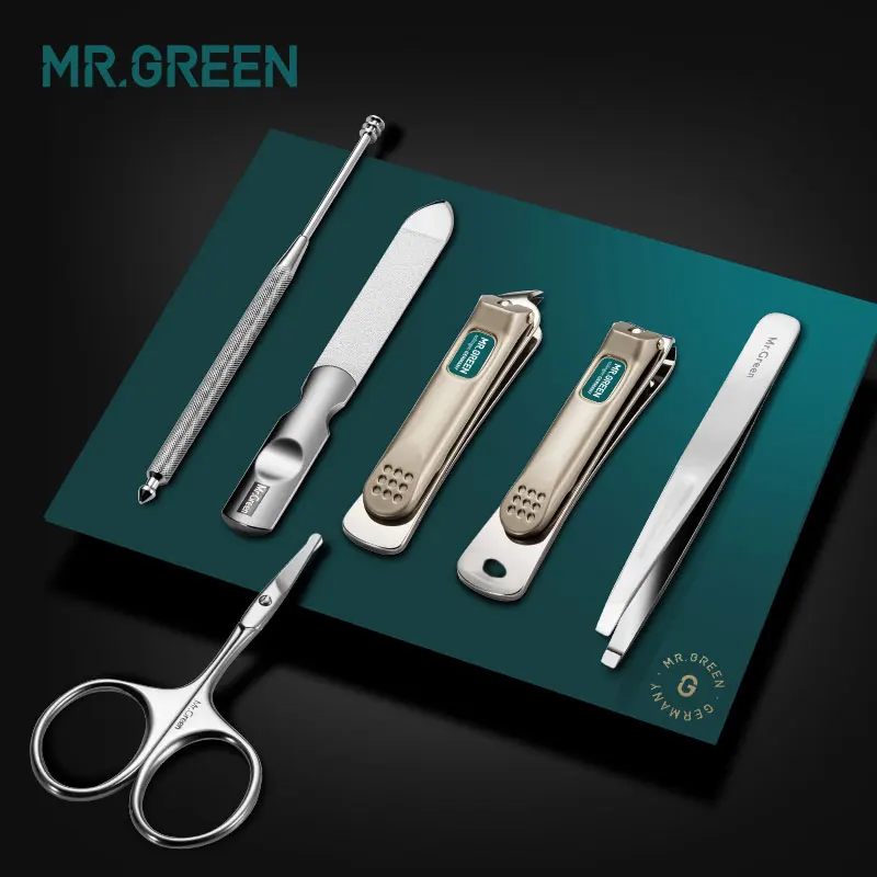 MR. GREEN 6 в 1 Набор для стрижки ногтей с чехол ухода за ногтями педикюрные