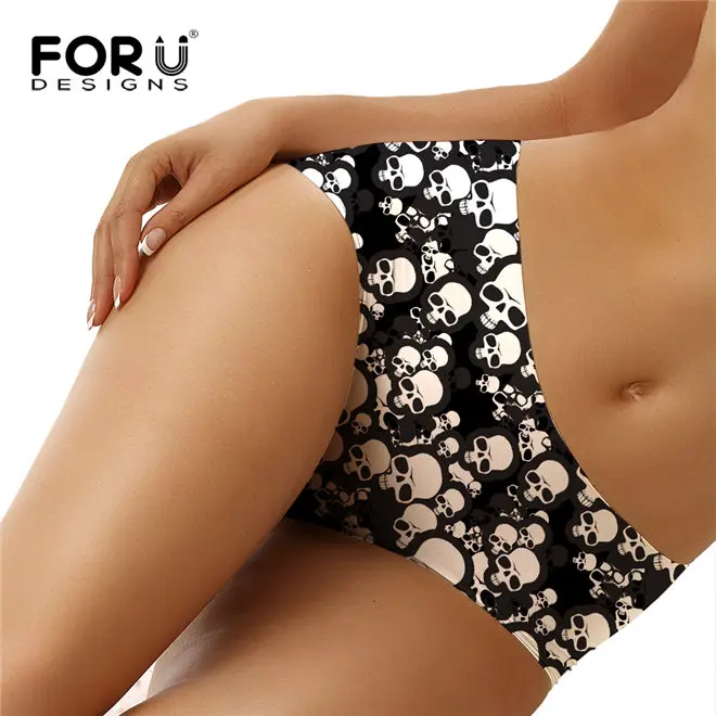 FORUDESIGNS/, трусики, женское нижнее белье, высокое качество, Череп, голова, нижнее белье, бесшовные трусы, женские удобные обтягивающие нижнее белье - Цвет: CA4775AM