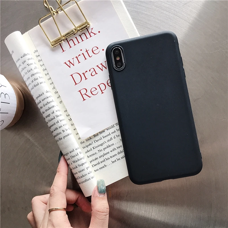 black case only Чехол для iphone x, xr, xs, max, ремешок на руку, силиконовый чехол s, для iphone 8, 7, 6, 6s plus, 5, 5S, se, держатель, подставка, ТПУ, задняя крышка - Цвет: black case only