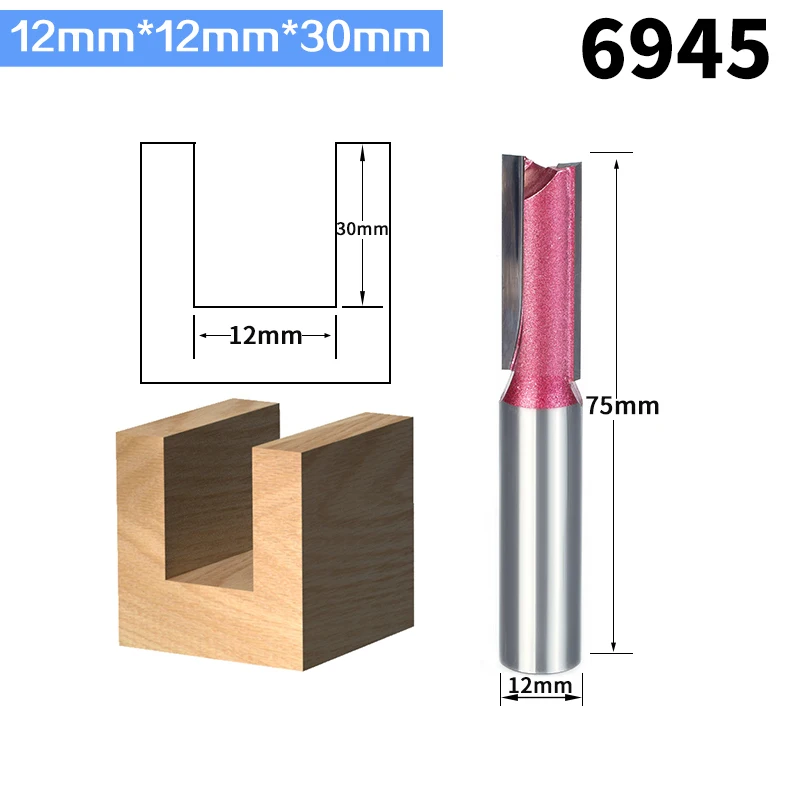 12mm x 12mm x 30mm HUHAO 1 шт. фреза для дерева 6 мм 8 мм 10 мм 12 мм Промышленный сорт прямой бит Деревообрабатывающие инструменты Вольфрамовая Концевая фреза - Длина режущей кромки: 12mm x 12mm x 30mm