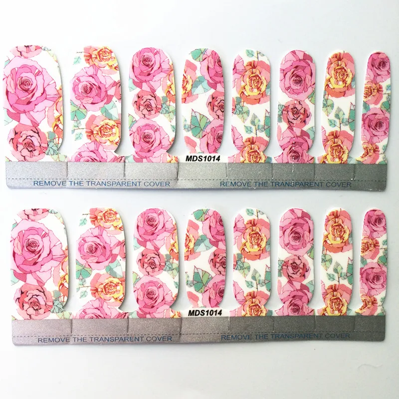 14 шт./лист Cala Nailart Цветочные Обертывания для ногтей Розовые розы Дизайн ногтей Полные наклейки MDS1014
