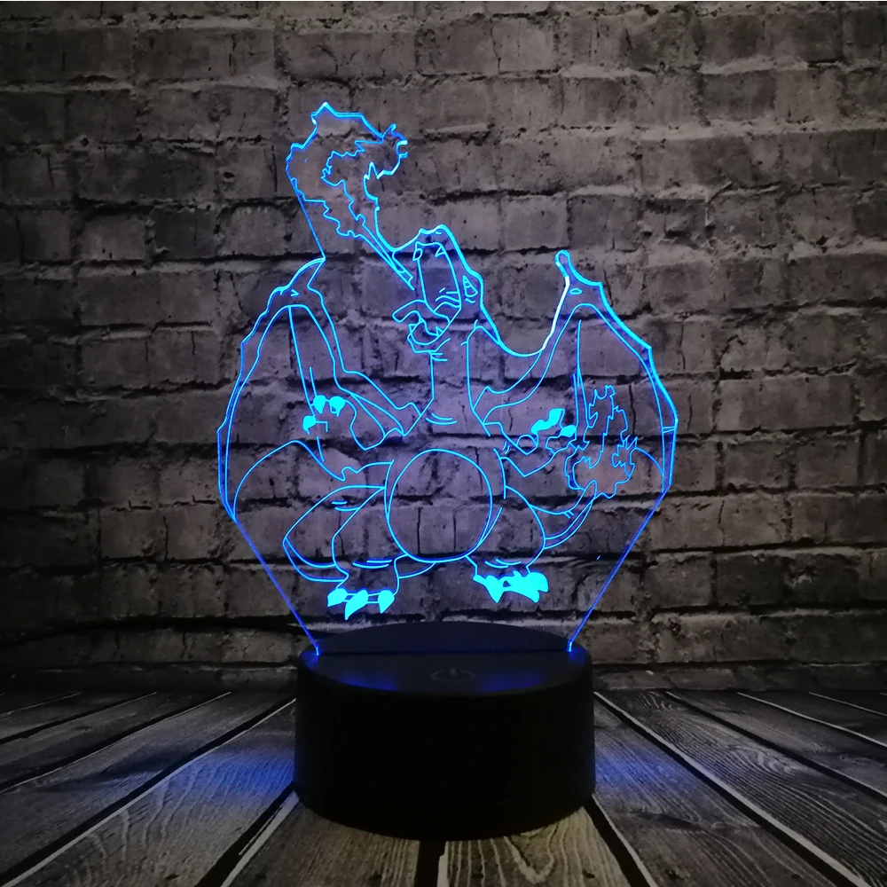 Pokemon Go фигурка 3D RGB лампа Пикачу Eevee черепаха птица Огненный Дракон Pokeball шар Bulbasaur Bay ролевой подарок Ночной светильник светодиодный - Испускаемый цвет: Style9 9