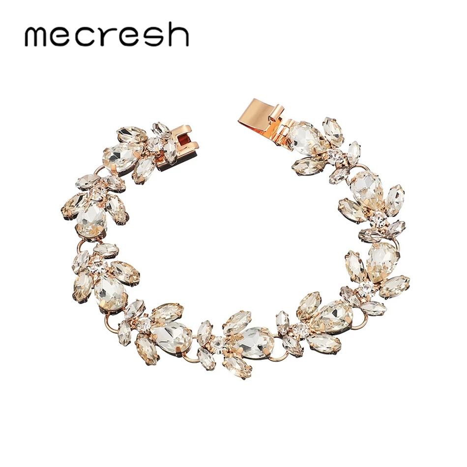 Mecresh свадебный браслет с кристаллами маркиза Свадебные ювелирные изделия Стразы
