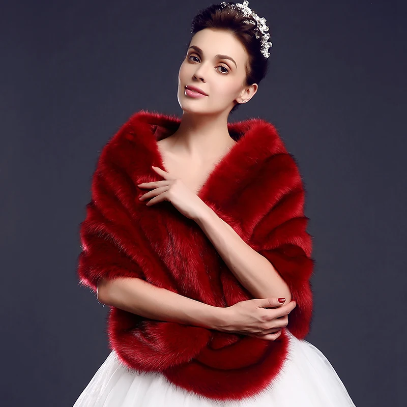 Новое поступление зимняя шаль из искусственного меха для невесты накидка