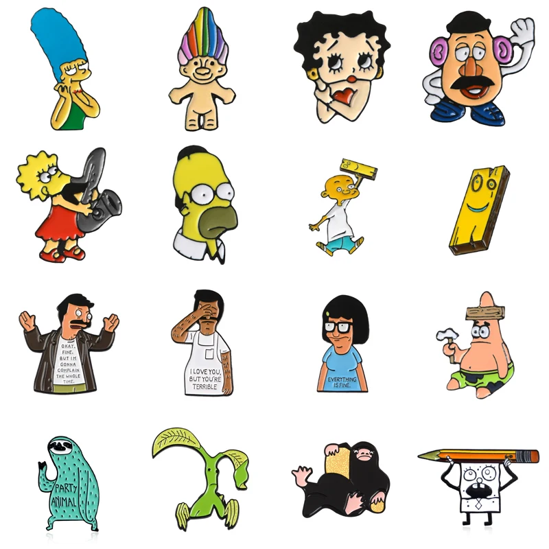 Милые эмалированные значки в виде мультяшных комиксов с супер звездочками