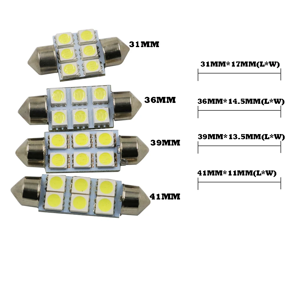 Y 50x белая гирлянда светодиодная купольная лампа 5050 SMD СВЕТОДИОДНЫЙ Led C5W