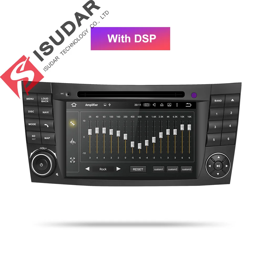 Isudar Два Din Автомобильный мультимедийный плеер Android 9 dvd-плеер для Mercedes/Benz/E-Class/W211/E300/CLK/W209/CLS/W219 gps ради, сan-шина - Цвет: With DSP