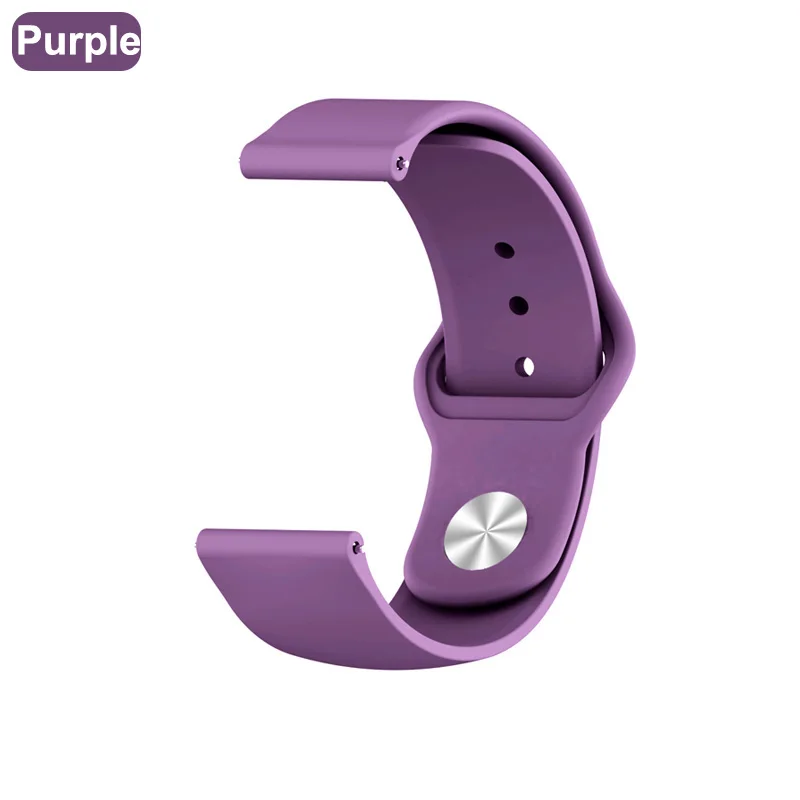 Purple XShum силиконовый ремешок 22 мм 20 мм для Xiaomi Amazfit Bip Pace Ремешок Универсальный браслет на запястье спортивный силиконовый ремешок Смарт-часы браслет - Цвет: Purple