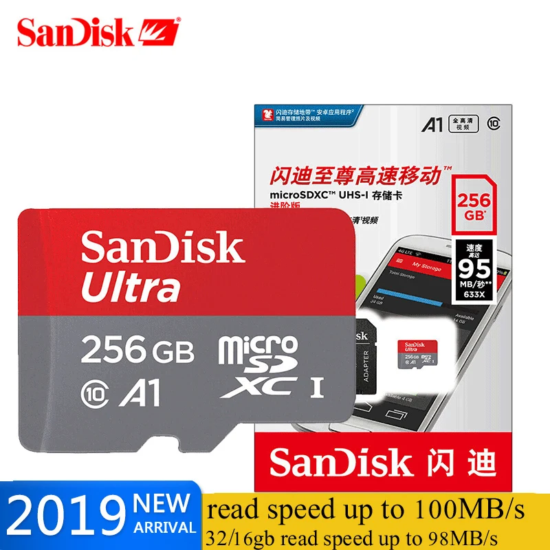 Карта памяти SanDisk A1 400 Гб 256 ГБ 200 128 64 U3 100 МБ/с. микро sd карты Class10 UHS 3 флэш Microsd TF/sd