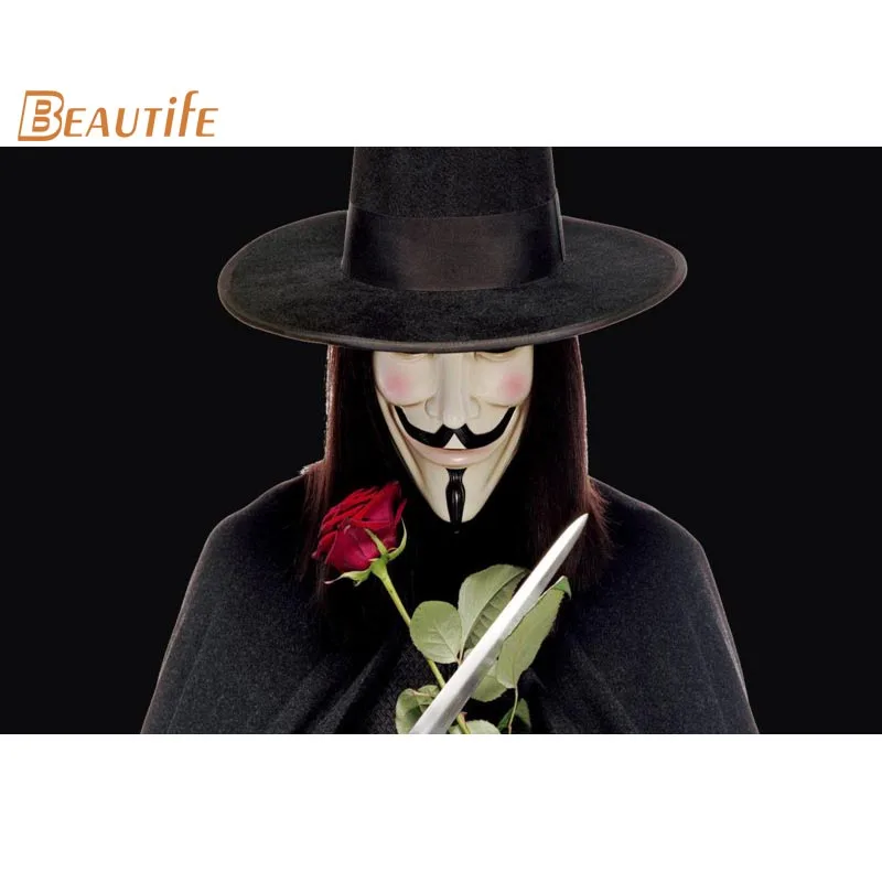 Новое поступление V for Vendetta плакат ткань Шелковый украшения дома настенный