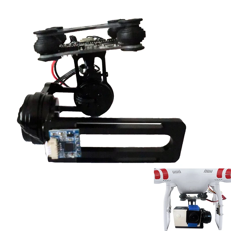 Бесщеточный Yuntai 2 оси CNC Металла бесщеточный карданный с 2204 моторов и Gopro3/Gopro4 FPV
