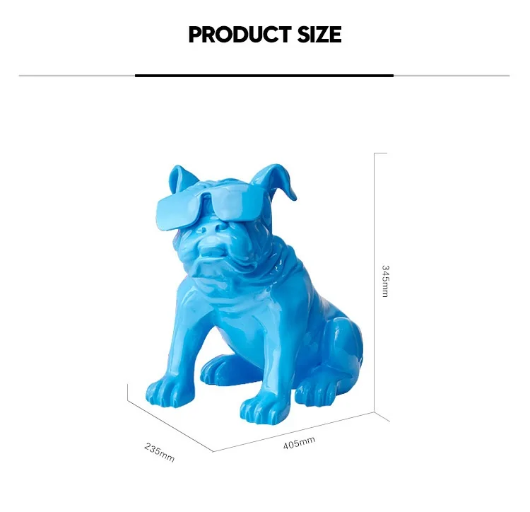 Современные солнцезащитные очки Bulldog вечерние, декор из смолы, скульптура, креативное украшение для дома, ручная работа