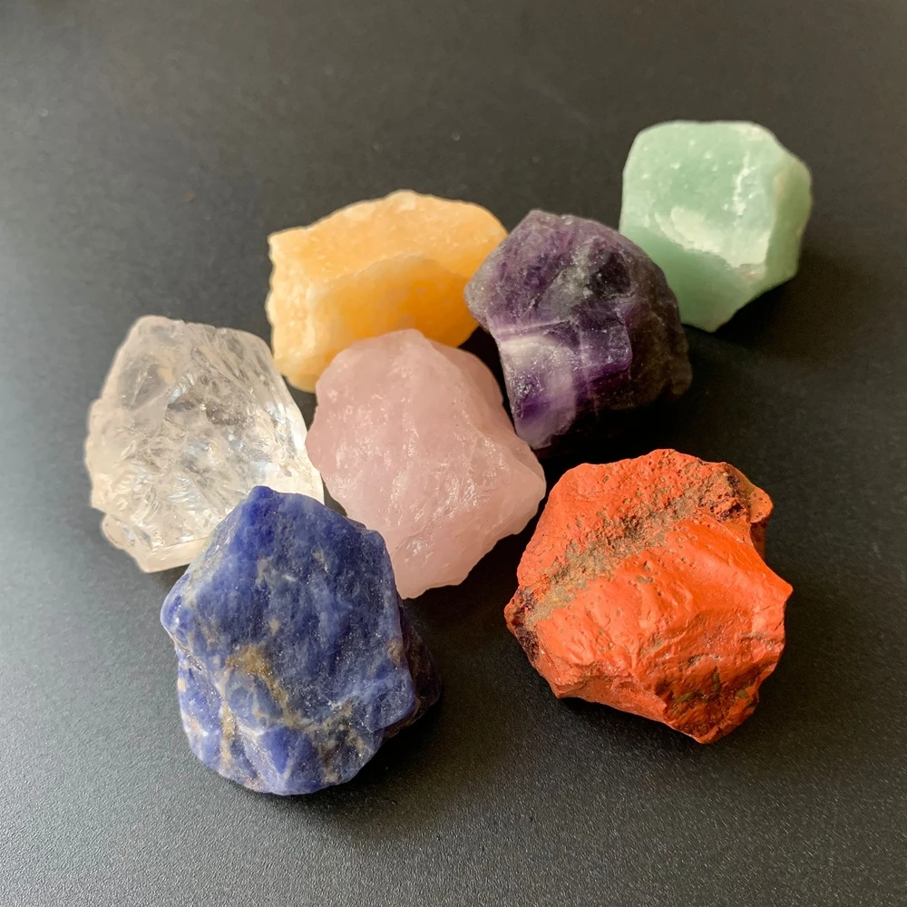 

Кристаллы рейки 7 чакр, целебный Природный Кварц, Сыпучие грубые камни, Смешанная энергетическая терапия, отображение образцов минералов