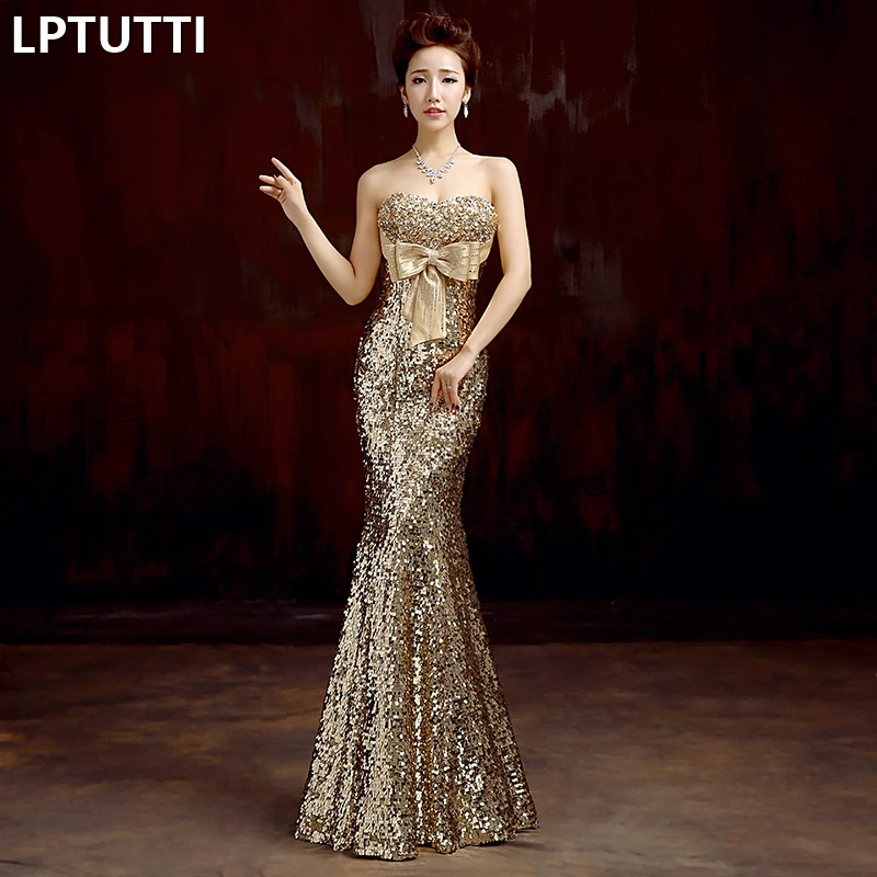 LPTUTTI Crystal Sequin New For Women Elegant Date Ceremony Party Prom Gown Formal Gala Events Luxury Long Evening Dresses | Свадьбы и