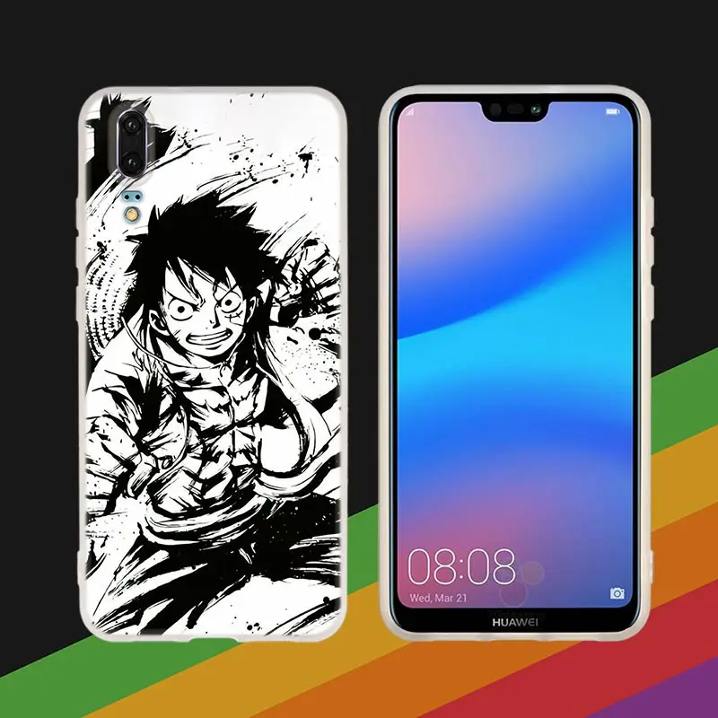 Силиконовый чехол для телефона мультфильм эскиз Наруто один кусок стиль для huawei P30 P20 P30Pro P10 P9 P8 Plus Lite P samrt чехол - Цвет: white gold Marble