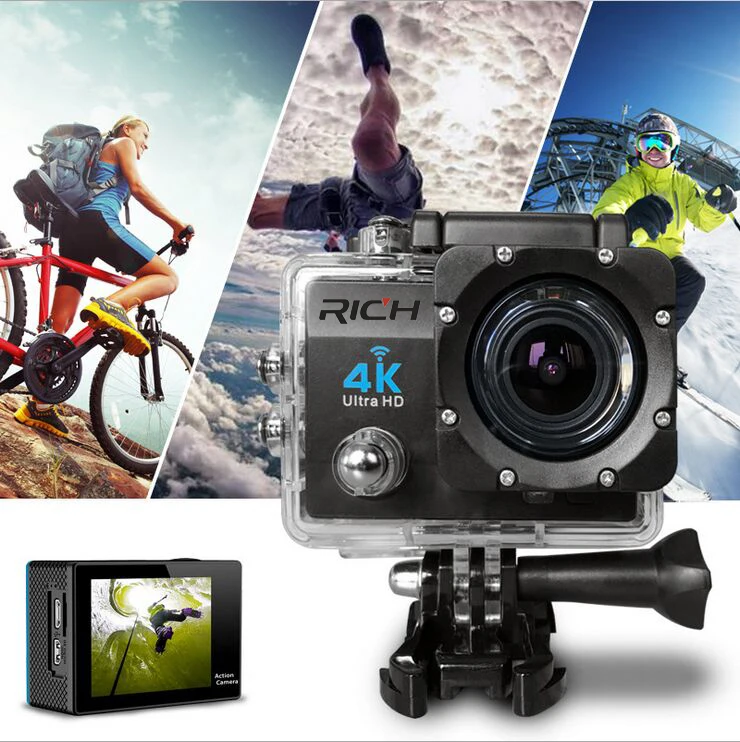 Экшн камера SJ8000R 4K/30fps 1080P/60fps 720P/120fps 2 0 &quot170D Водонепроницаемая мини на шлем 10