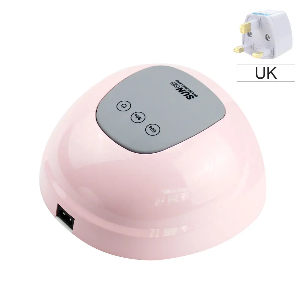 PINK UK PLUG NOQ Маникюр лампы для ногтей профессиональный светодиодный машины для УФ-лампы Сушилка для ногтей Гель-лак устройство для проклейки кнопок - Цвет: PINK UK PLUG