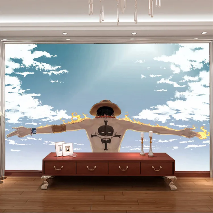 Обои с японским аниме цельное фото Настенная роспись голубым небом для мальчиков