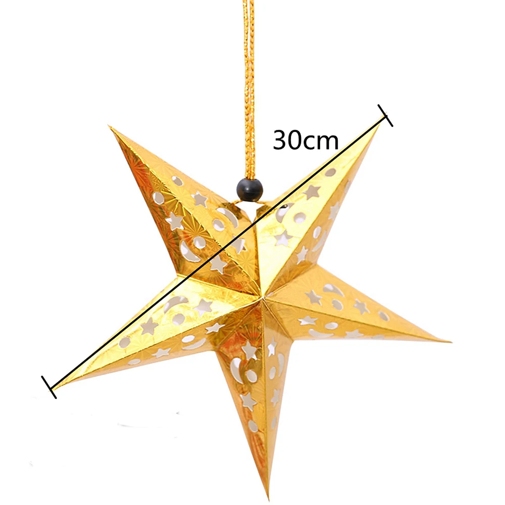 Wonder-Land 3D Hollow Paper Star Bar Ceiling Christmas Colorful Wedding Festival Decor | Дом и сад