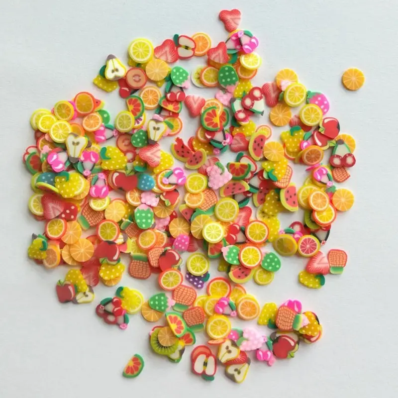 Mix Fruit 500g 500 г мультфильм прекрасные кусочки фруктов мягкий, керамический лепестки Моделирование игрушка семья игрушки приготовления пищи игры на кухне - Цвет: Mix Fruit 500g