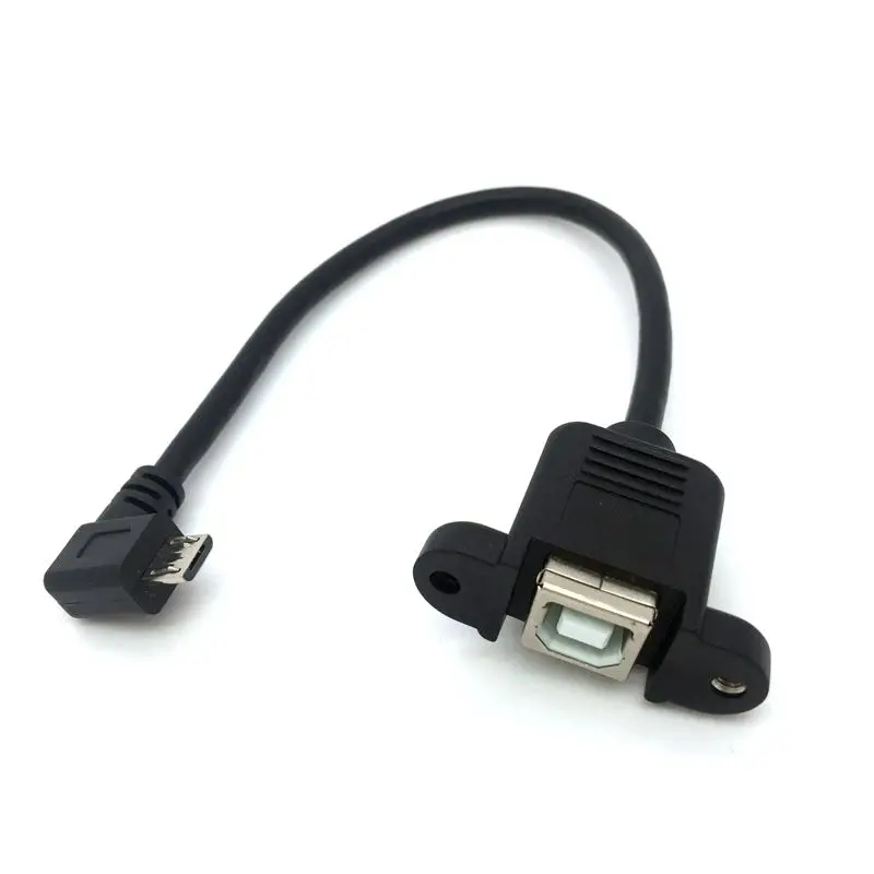 90 градусов левый Угловой Micro USB штекер к USB2.0 B Женский Кабель для принтера с