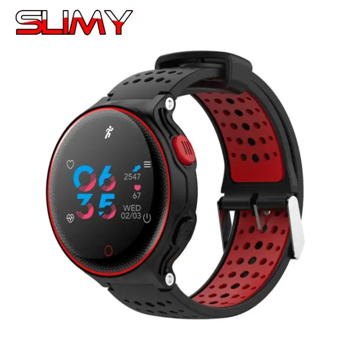 Black Red Умный Браслет Slimy X2 Plus, пульсометр, браслет для измерения артериального давления, кислорода в крови, Bluetooth, умный Браслет для телефона на базе Android IOS - Цвет: Black Red