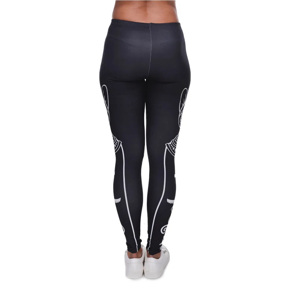 ZELLY High Elasticity Egyptian cat symbols Printed Fashion Slim fit Legging Workout Trousers Casual Pants Leggings for Women |