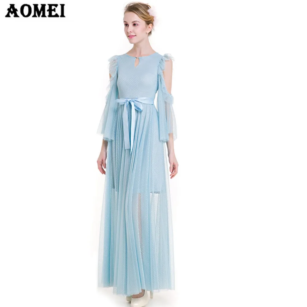 Новинка 2019 года сезон весна-лето длинное платье для девочек однотонное шифоновое