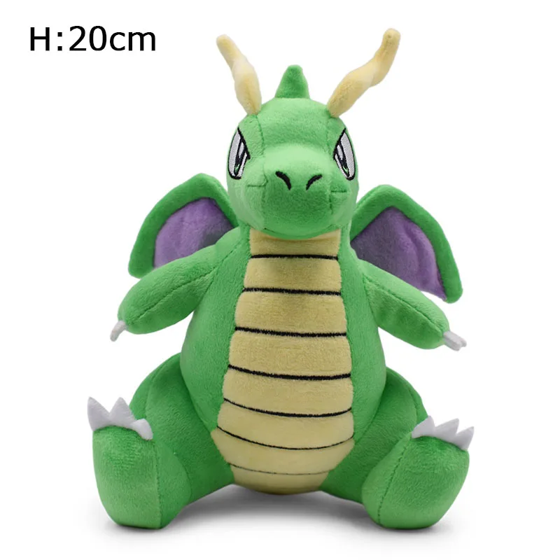 A 2 стиль желтый зеленый Dragonite мягкая плюшевая игрушка куклы Kawaii Мультфильм Dragonite PP Хлопок Peluche животные игрушки для детей подарок - Цвет: A