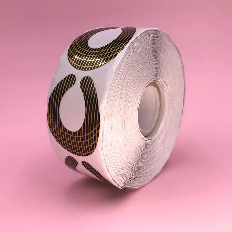 500 шт./рулон золотые насадки для дизайна ногтей направляющие формы наращивания u