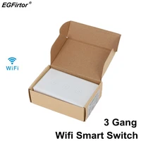 3 gang us standard wifi smart switch home automation control touch walling led light switch smart home light with app control