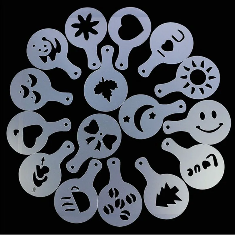 16 шт./компл. симпатичная форма для рисования кофе модель сбрызгиваемая пудра