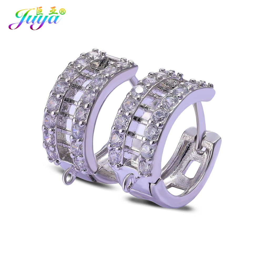 DIY серьги Материал Поставки Cz Стразы Золото Серебро Fasterner Серьги Крючки Аксессуары для рукоделия изготовление сережек