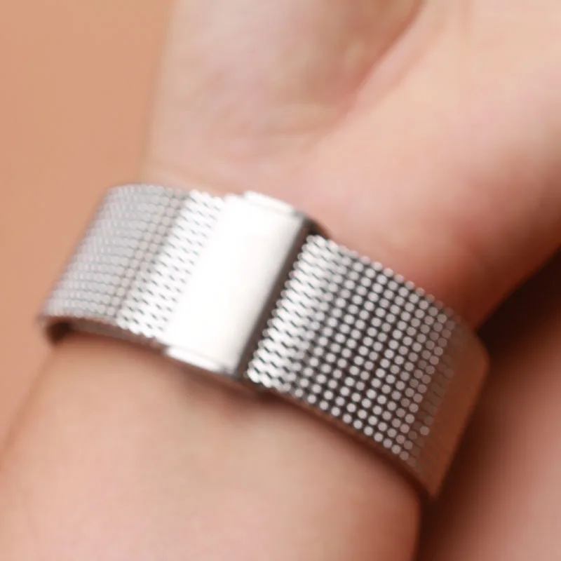 Контакты выпуска Акула сетки ремешки твердые складной пряжкой ремешок для часов