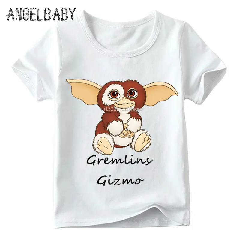 Детская смешная футболка с мультяшным принтом Gremlins Gizmo летние милые топы для