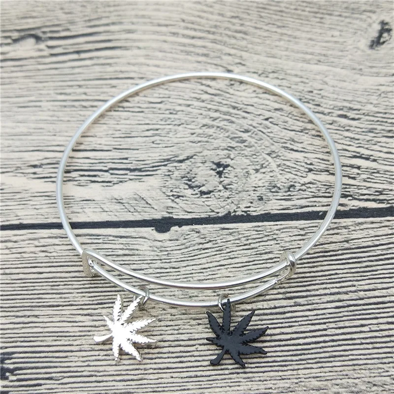 

Trendy New Weed Leaf Bangles Cute Weed Leaf Bangles Bracelets Fashion Plant Jewellery
