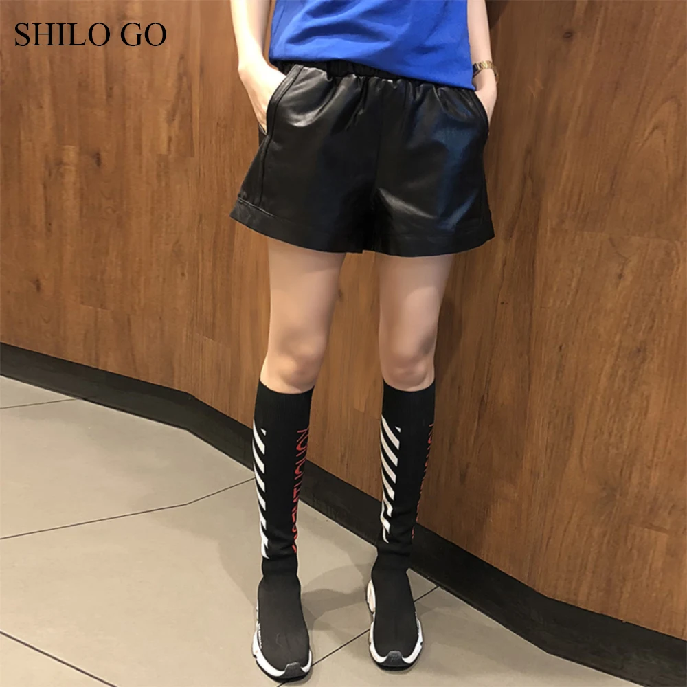 Женские кожаные шорты SHILO GO весенние модные из натуральной овечьей кожи
