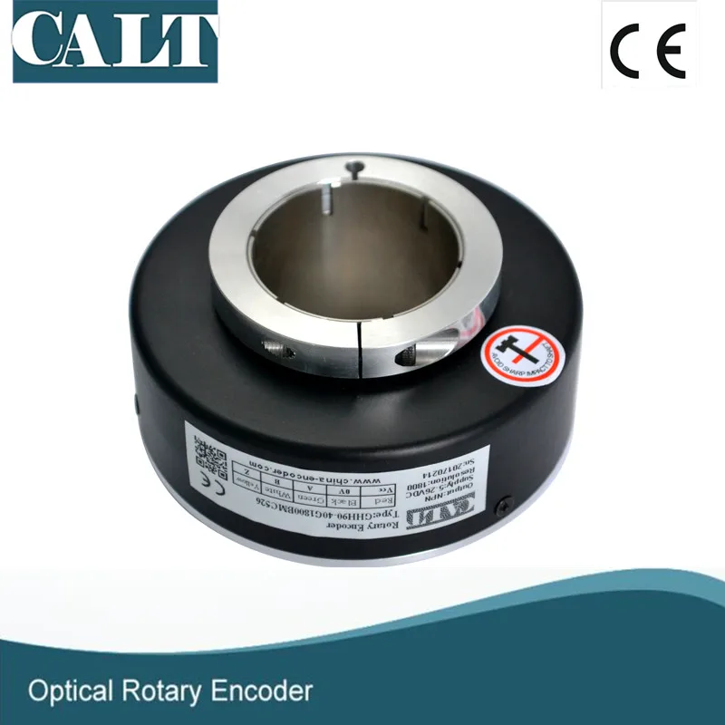 CALT DIY Through Hole 40mm Hollow Shaft Encoder GHH90 Elevator Lift NPN OC Incremental Rotary Encoder Optical Sensor IP50 calt ghs4006 series pulse reading mechanical rotary encoder 40mm size npn linear encoder sensor