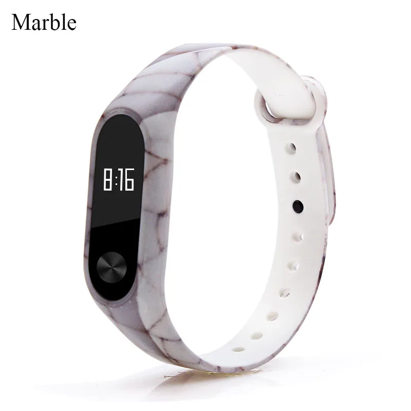 Marble BOORUI mi band 2 ремешок pulsera силиконовый pulseira band2 ремешок на запястье Замена для xiaomi mi 2 умный Браслет напульсники - Цвет: Marble