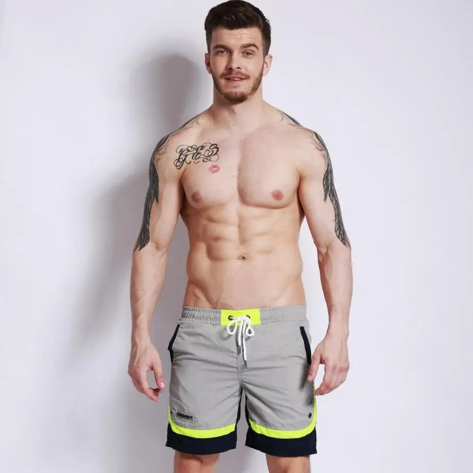 Синие Серые шорты Мужская одежда для плавания боксеры плавки пляжная спортивный
