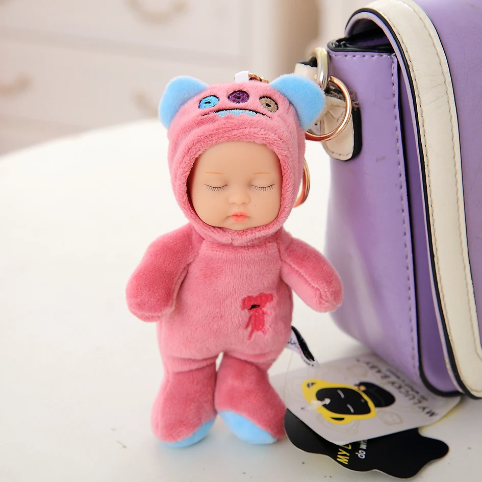 Kawaii Mini 15 см спящие куклы плюшевые игрушки Bjd bebe панда кукольная цепочка подвеска