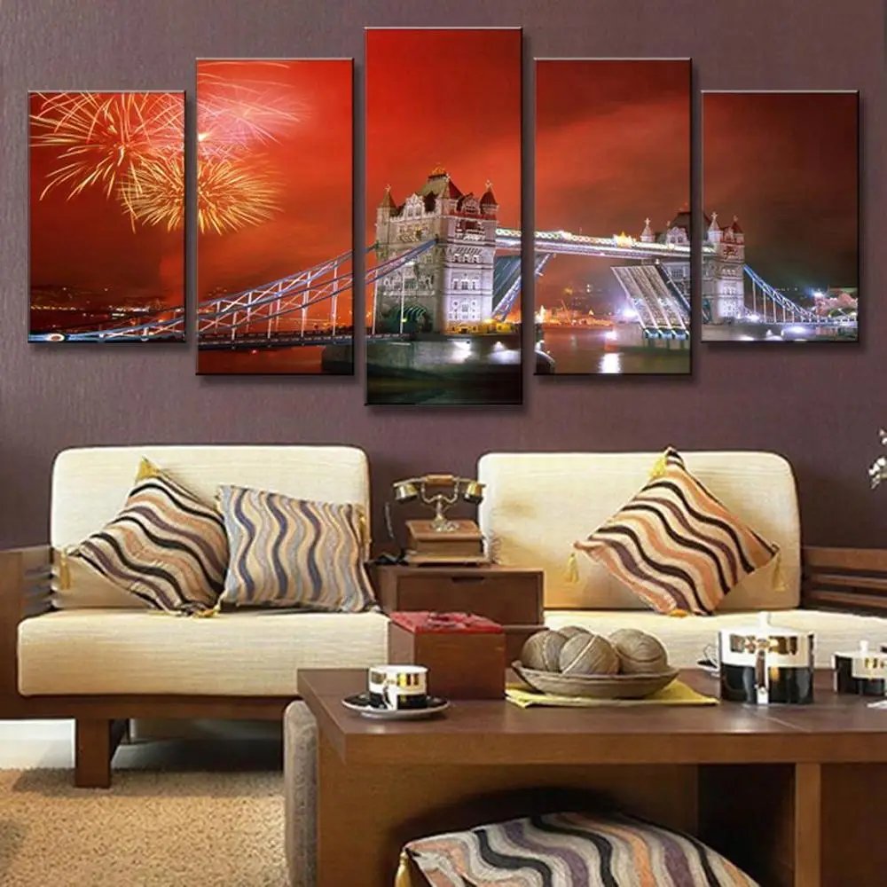 Rushedwall Книги по искусству плакат Лондон Тауэрский мост холст на стене 5 шт. без