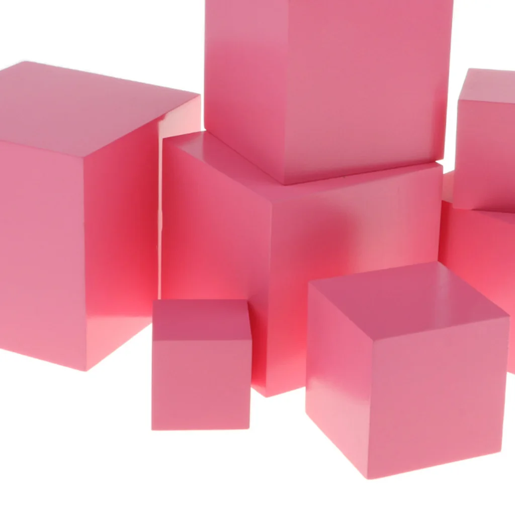 Монтессори 10 шт деревянные розовые башни блоки Развивающие игрушки для