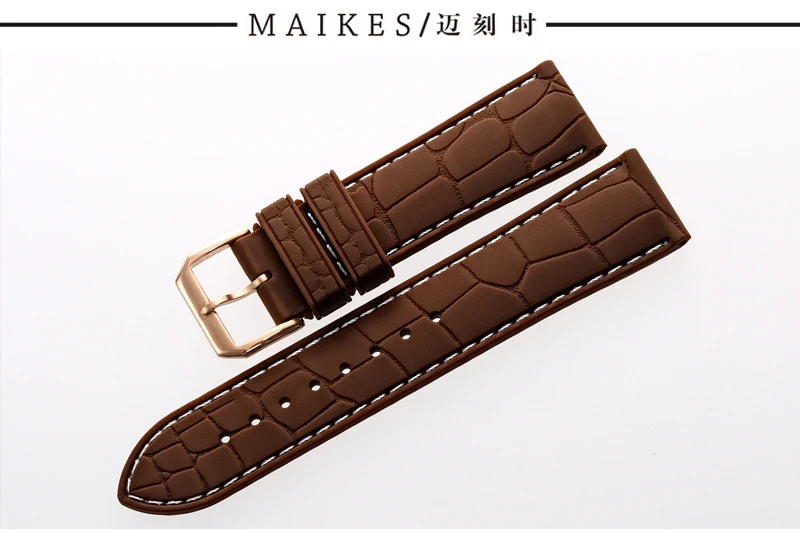 MAIKES новые высококачественные спортивные Ремешки для наручных часов черные 20 мм 22 мм силиконовый резиновый ремешок с пряжкой из нержавеющей стали